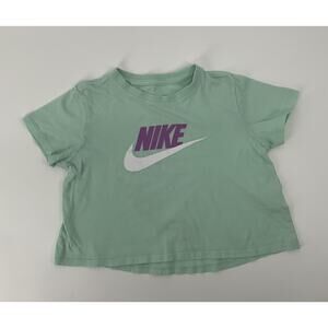 Nike Girls Tee M Sportswear Mint Green Graphic Logo Streetwear Athleisure